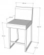 Барный стул визажиста мятный - серебро — предпросмотр изображения 2