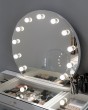 Круглое гримерное зеркало на подставке белое 80 см, Е 14 — предпросмотр изображения 2