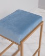 Барный стул голубой на золотом каркасе — предпросмотр изображения 2