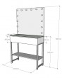 Гримерный стол визажиста черно-белый 110 см Light — предпросмотр изображения 5