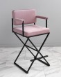 Режиссерский барный стул розовый — предпросмотр изображения 1