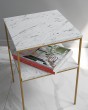 Кофейный столик с мраморной столешницей золотой — предпросмотр изображения 2