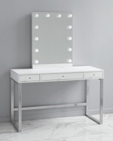 Гримерный столик Pro на металлических ножках с зеркалом М e14