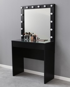 Гримерный стол с зеркалом черный 100 см