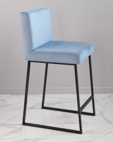 Барный стул визажиста голубой-черный