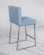 Барный стул визажиста хром-голубой — предпросмотр изображения 2