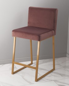 Барный стул визажиста какао-золотой