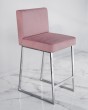 Барный стул визажиста хром-темно-розовый — предпросмотр изображения 1