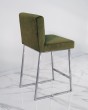 Барный стул визажиста хром - зеленый — предпросмотр изображения 2