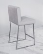 Барный стул визажиста хром-светло-серый — предпросмотр изображения 2