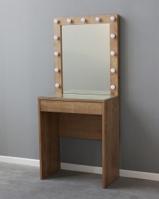 Гримерный стол с зеркалом дуб 80 см