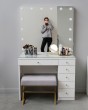 Туалетный столик с гримерным зеркалом белый 100 см — предпросмотр изображения 2