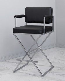 Режиссерский стул черный + серебро