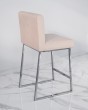 Барный стул визажиста хром - бежевый — предпросмотр изображения 2