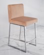 Барный стул визажиста хром-кэмэл — предпросмотр изображения 1