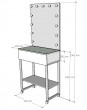 Гримерный стол визажиста дуб 80 см дуб гамильтон/серебро — предпросмотр изображения 10