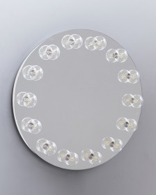 Круглое гримерное зеркало белое 80 см, е 27