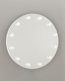 Круглое гримерное зеркало белое 75 см, е 14