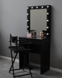 Гримерный стол с зеркалом черный 80 см — предпросмотр изображения 2