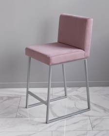 Фото барного стула визажиста темно-розового - серебро Johny Wood