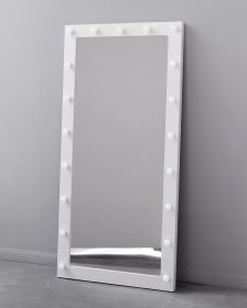 Зеркало в полный рост с лампочками белое e14