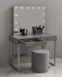 Гримерный столик Plus на металлических ножках с зеркалом L e14 серый-пыльный — предпросмотр изображения 4