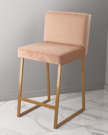 Барный стул визажиста кэмэл-золотой
