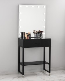 Гримерный стол для визажиста черный 80 см light