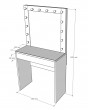 Гримерный стол с зеркалом белый 100 см — предпросмотр изображения 9