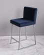 Барный стул визажиста синий - серебро