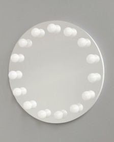 Круглое гримерное зеркало белое 90 см, е 27