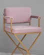 Барный стул для визажиста / бровиста розовый-золотой — предпросмотр изображения 5