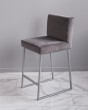 Барный стул визажиста графитовый серый - серебро — предпросмотр изображения 1