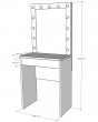 Гримерный стол с зеркалом черный 80 см — предпросмотр изображения 4