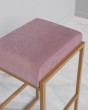 Барный стул розовый на золотом каркасе — предпросмотр изображения 2