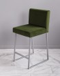 Барный стул визажиста зеленый - серебро