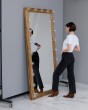 Зеркало в деревянной раме с лампочками "Копченый дуб" — предпросмотр изображения 4