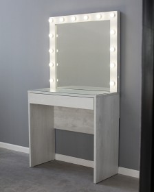 Гримерный стол с зеркалом бетон 100 см