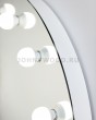 Круглое зеркало в белой раме с лампочками 80 см — предпросмотр изображения 4
