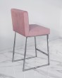 Барный стул визажиста хром-темно-розовый — предпросмотр изображения 2
