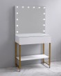 Гримерный стол для визажиста белый/золото 100 см — предпросмотр изображения 1
