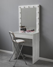 Фото гримерного стола с зеркалом бетон 80 см 0245  Johny Wood