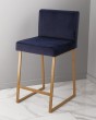 Барный стул визажиста золотой-темно-синий — предпросмотр изображения 1