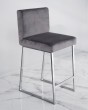 Барный стул визажиста хром - графитовый серый — предпросмотр изображения 1