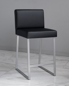 Барный стул визажиста черный-серебро