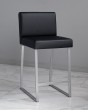 Барный стул визажиста черный-серебро — предпросмотр изображения 1