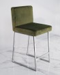 Барный стул визажиста хром - зеленый — предпросмотр изображения 1