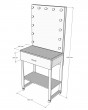Гримерный стол визажиста дуб 80 см дуб гамильтон/серебро — предпросмотр изображения 10