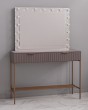 Гримерный стол с ящиками для визажиста серо-коричневый в зеркальной раме е27 — предпросмотр изображения 2