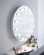 Круглое зеркало в белой раме с лампочками 80 см — предпросмотр изображения 3